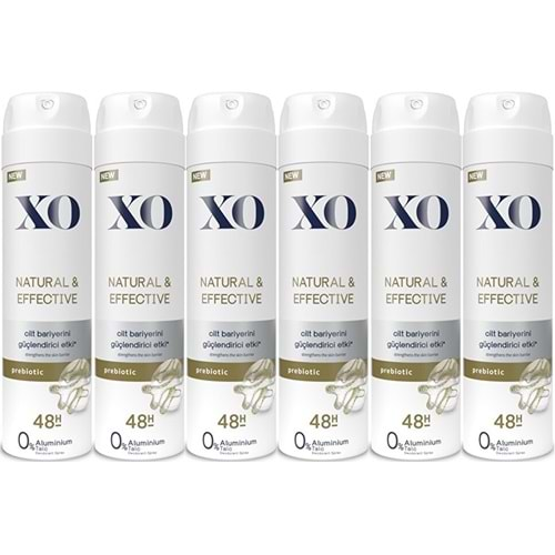 XO Deodorant 150ML Women-Kadın Natural & Effective (6 Lı Set)