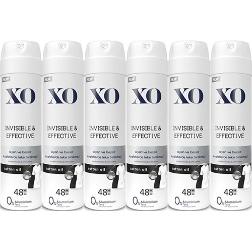 XO Deodorant 150ML Women-Kadın Invisible & Effective (6 Lı Set)