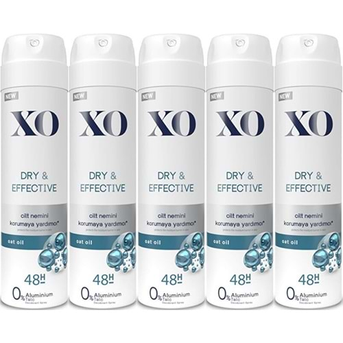 XO Deodorant 150ML Women-Kadın Dry & Effective (5 Li Set)