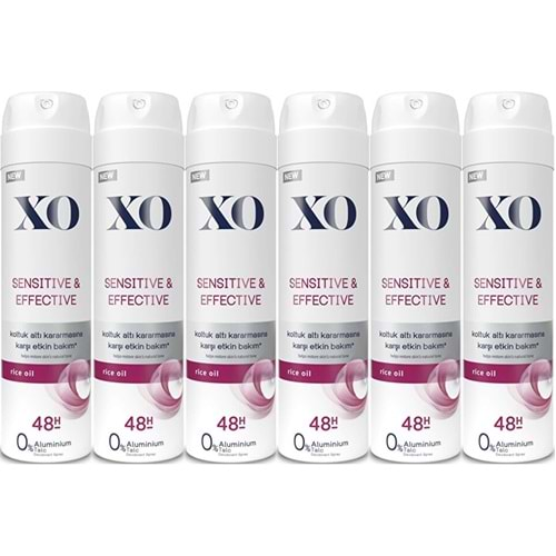 XO Deodorant 150ML Women-Kadın Sensitive & Effective (6 Lı Set)