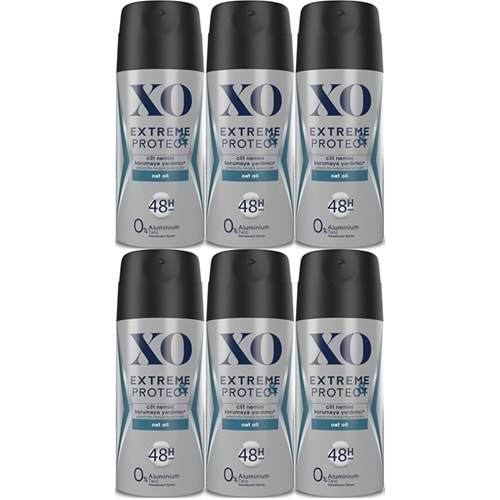 XO Deodorant 150ML Men-Erkek Extreme & Protect (6 Lı Set)