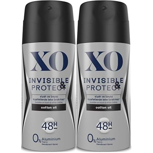 XO Deodorant 150ML Men-Erkek Invisible & Protect (2 Li Set)