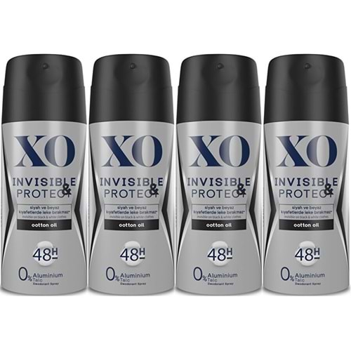 XO Deodorant 150ML Men-Erkek Invisible & Protect (4 Lü Set)