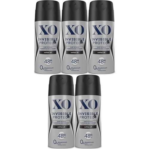 XO Deodorant 150ML Men-Erkek Invisible & Protect (5 Li Set)