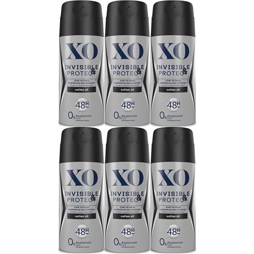 XO Deodorant 150ML Men-Erkek Invisible & Protect (6 Lı Set)