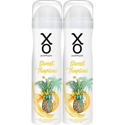 XO Deodorant 150ML Women-Kadın Sweet Tropical (2 Li Set)