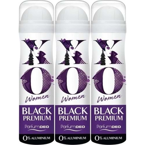 XO Deodorant 150ML Women-Kadın Black Premium (3 Lü Set)