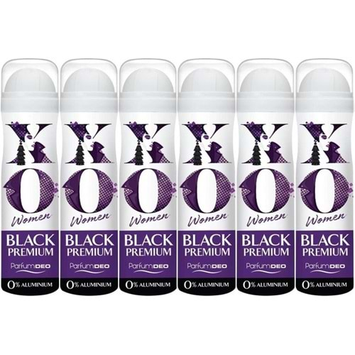 XO Deodorant 150ML Women-Kadın Black Premium (6 Lı Set)