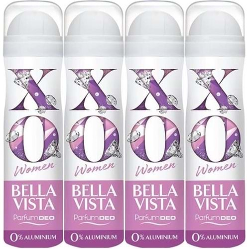 XO Deodorant 150ML Women-Kadın Bella Vista (4 Lü Set)