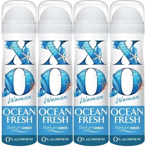 XO Deodorant 150ML Women-Kadın Ocean Fresh (4 Lü Set)