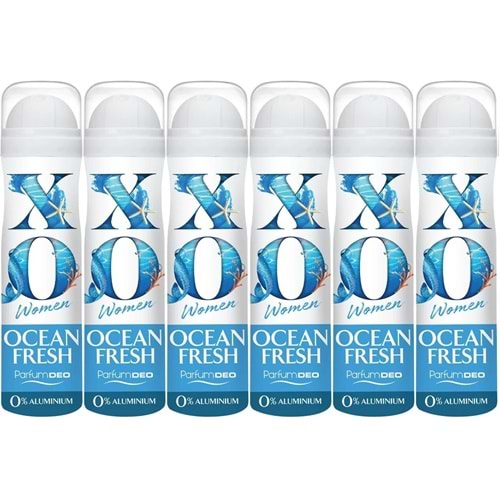 XO Deodorant 150ML Women-Kadın Ocean Fresh (6 Lı Set)