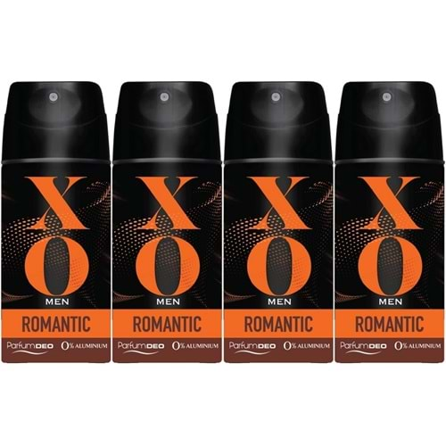 XO Deodorant 150ML Men-Erkek Romantıc (4 Lü Set)