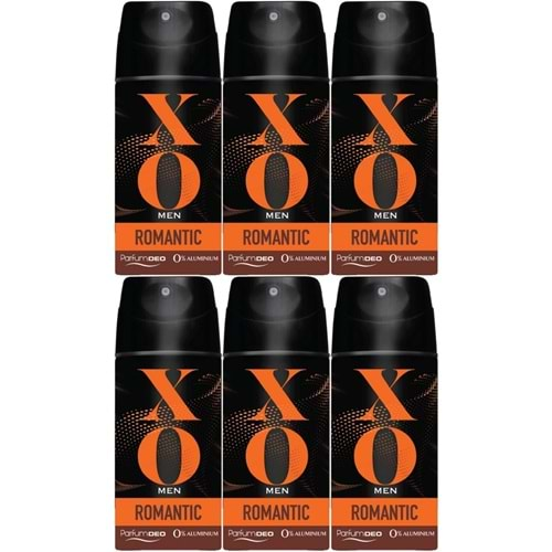 XO Deodorant 150ML Men-Erkek Romantıc (6 Lı Set)