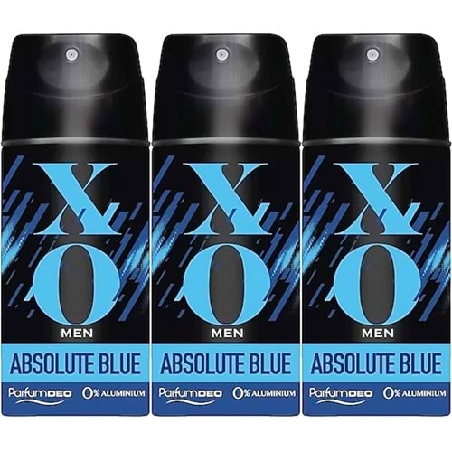 XO Deodorant 150ML Men-Erkek Absolute Blue (3 Lü Set)