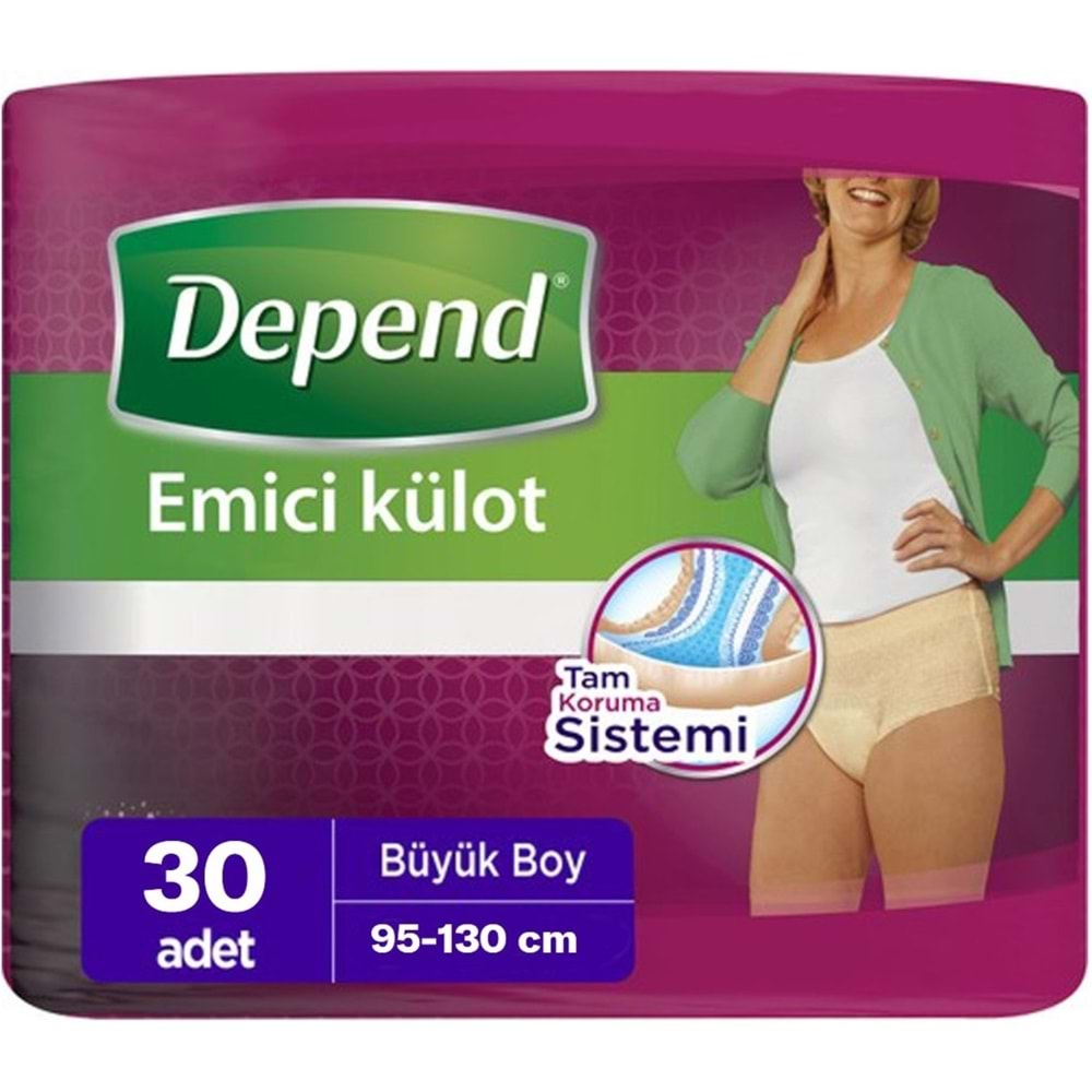 Depend Emici Külot Hasta Bezi Large - Büyük Kadın (30 Adet)