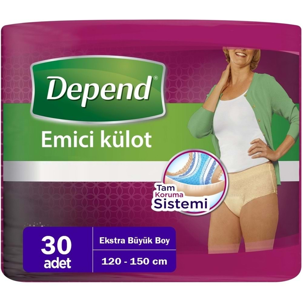 Depend Emici Külot Hasta Bezi XL - Extra Büyük Kadın (30 Adet)