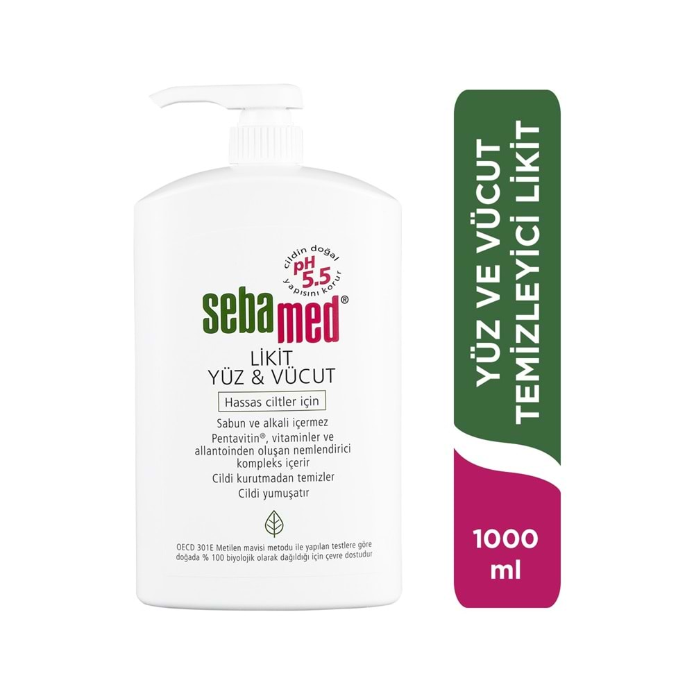 Sebamed Yüz ve Vücut Temizleyici Likit 1000ML