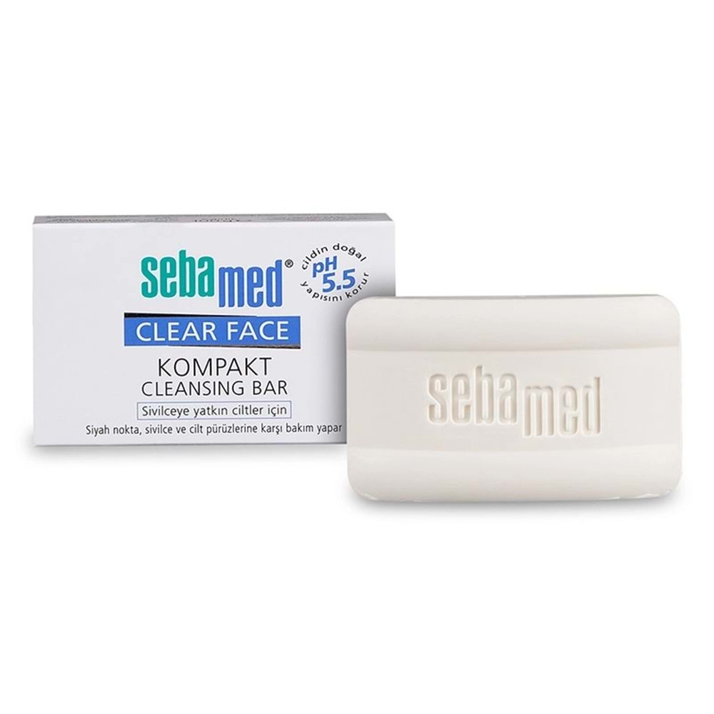 Sebamed Clear Face Kompakt Yüz Temizleme Barı Sabun Sivilceye Yatkın Cilt 100GR