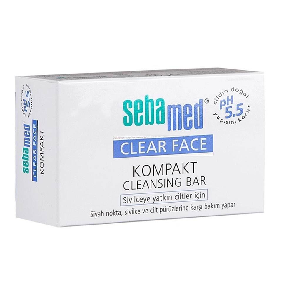 Sebamed Clear Face Kompakt Yüz Temizleme Barı Sabun Sivilceye Yatkın Cilt 100GR