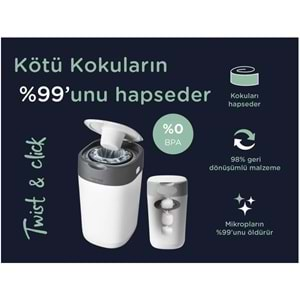 Tommee Tippee Twist & Click Çöp Poşeti Yedek Kartuş (3 Lü Set)