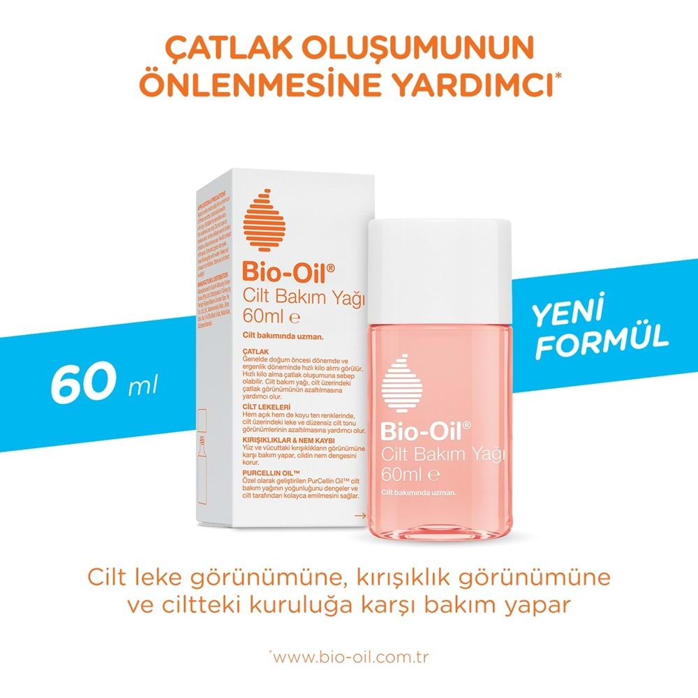 Bio-Oil Çatlak Oluşumunu Önleyici Cilt Bakım Yağı 60ML (Yeni Formül)