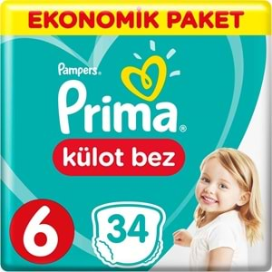 Prima Külot Bebek Bezi Beden:6 (15+Kg) XL 34 Adet Ekonomik Pk