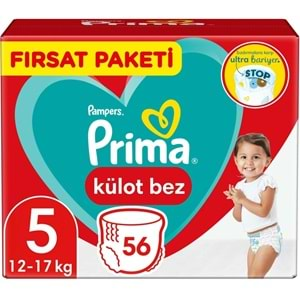 Prima Külot Bebek Bezi Beden:5 (12-17Kg) Junior 56 Adet Fırsat Pk