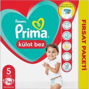 Prima Külot Bebek Bezi Beden:5 (12-17Kg) Junior 56 Adet Fırsat Pk