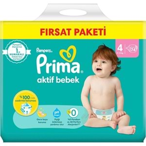 Prima Bebek Bezi Beden:4 (9-14KG) Maxi 74 Adet Fırsat Pk