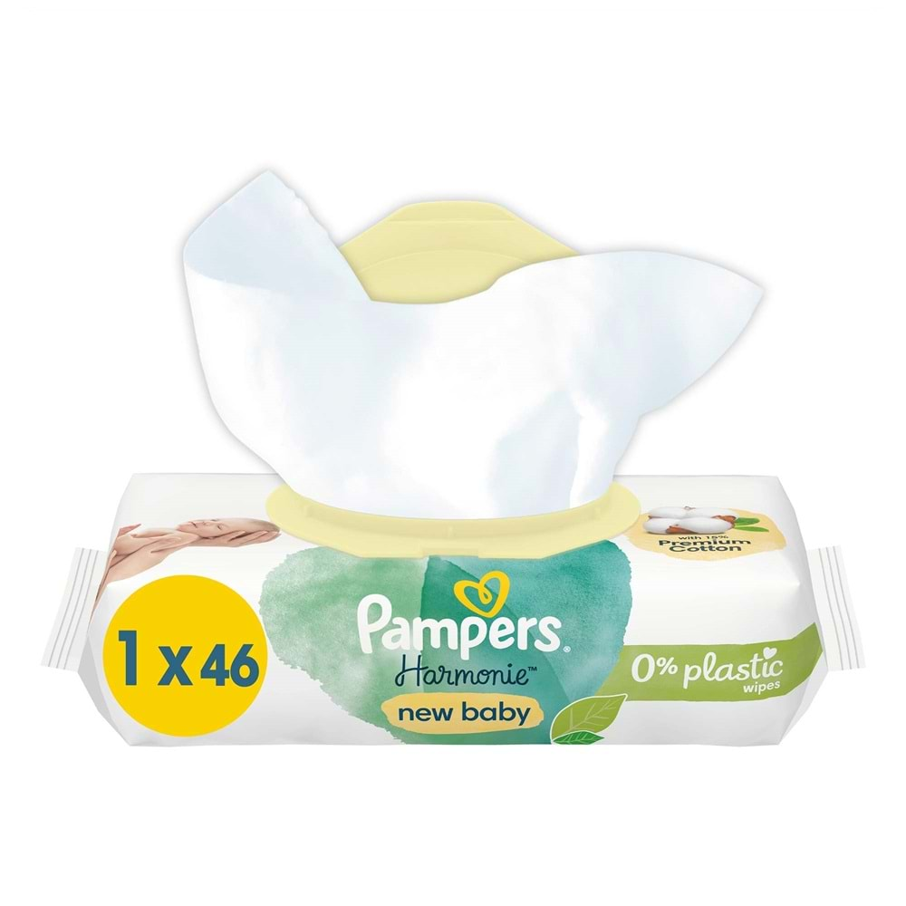 Prima Pampers Harmonie Islak Havlu Mendil Aqua Yeni doğan-New Baby 46 Yaprak Tekli Pk