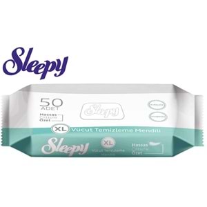 Sleepy Hasta Vücut Temizleme Islak Mendil Havlu 50 Yaprak XL (3 Lü Set)