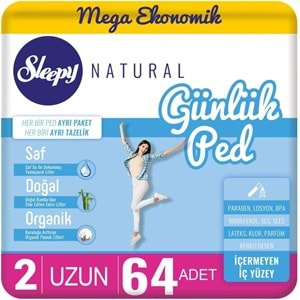 Sleepy Natural Günlük Ped Uzun 64 Adet Mega Pk