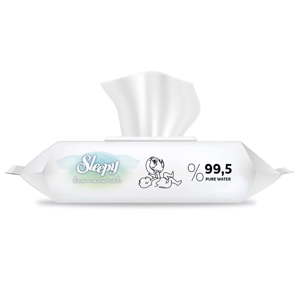 Sleepy Islak Havlu Mendil Bio Natural 40 Yaprak Yeni Doğan (3 Lü Pk) Plastik Kapaklı 120 Yaprak