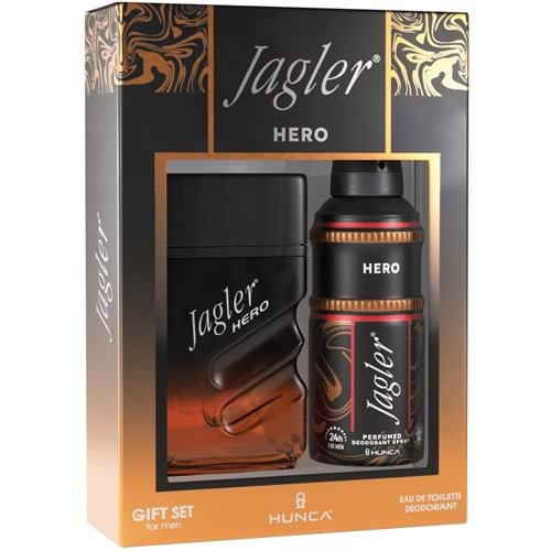 Jagler Parfüm Seti Erkek / Men 90ML Hero + 150ML Deodorant (Turuncu)