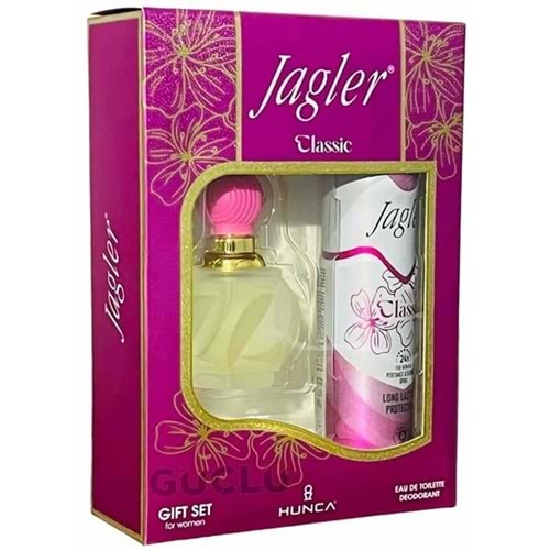 Jagler Parfüm Seti Kadın / For Women 60ML Classic + 150ML Deodorant (Pembe)