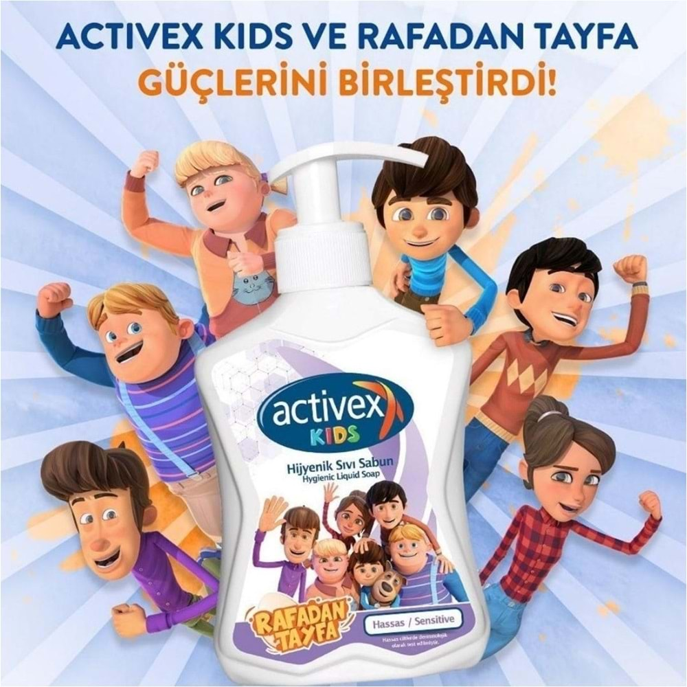 Activex Antibakteriyel Sıvı Sabun Hassas/Sensitive 300ML Pompalı (Rafadan Tayfa Serisi)