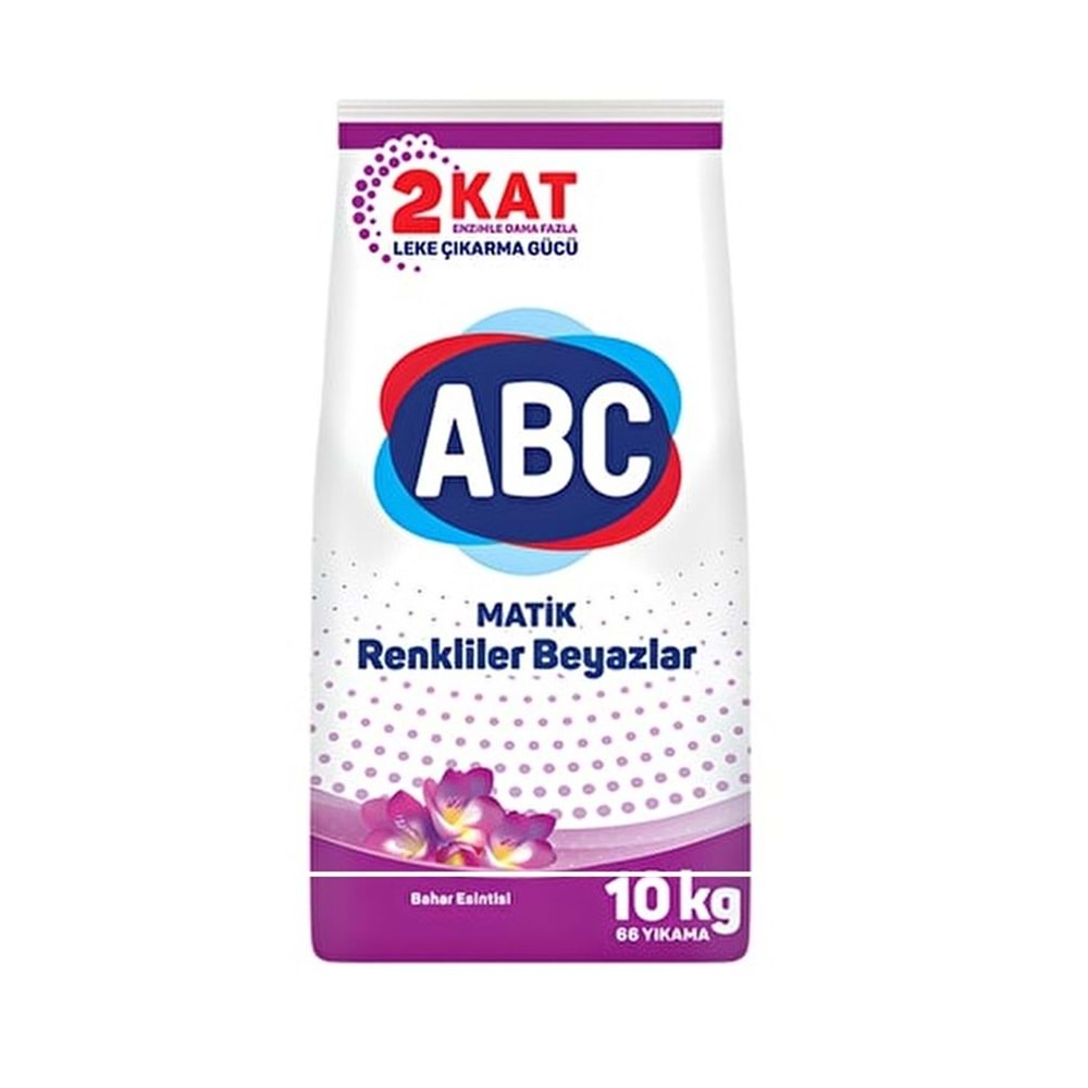 Abc Matik Toz Çamaşır Deterjanı 10KG Bahar Esintisi/Renkliler Beyazlar (66 Yıkama)