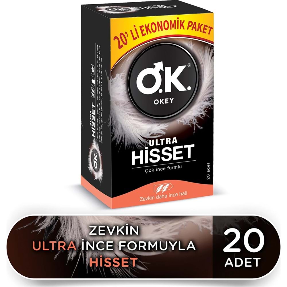 Okey Prezervatif 20 Adet Ultra Hisset Ekonomik Pk