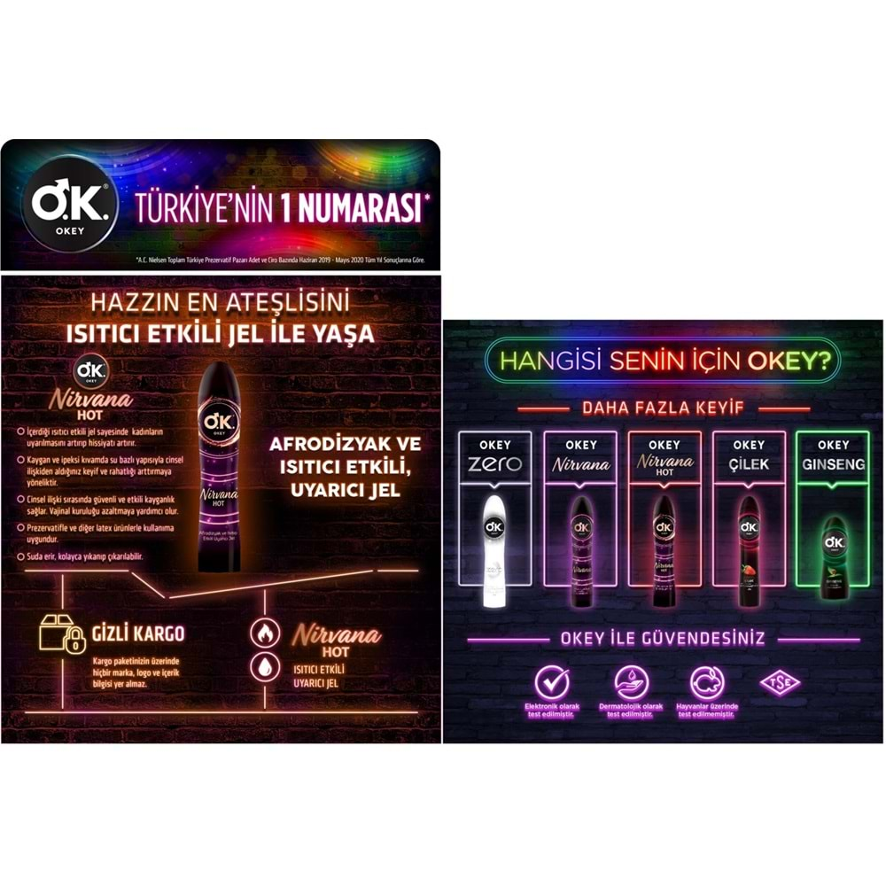 Okey Kayganlaştırıcı Jel 100ML Nirvana Hot