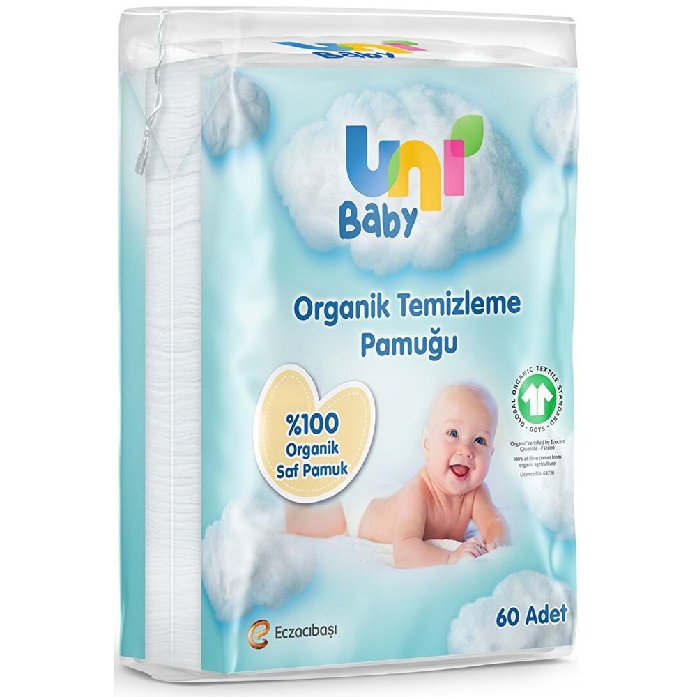 Uni Baby Bebek Temizleme Pamuğu 60 Adet Tekli Pk