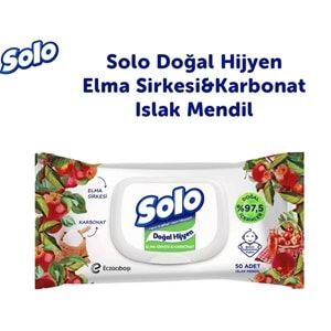 Solo Islak Havlu Mendil 50 Yaprak Elma Sirkesi & Karbonat (3 Lü Pk) 150 Yaprak