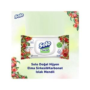 Solo Islak Havlu Mendil 50 Yaprak Elma Sirkesi & Karbonat (3 Lü Pk) 150 Yaprak