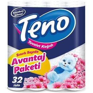 Teno Ultra Tuvalet Kağıdı Çift Katlı 32 Li Paket Pudra Kokulu (Avantaj Pk Serisi)