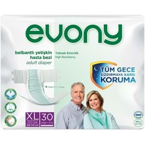 Evony Hasta Bezi Yetişkin Bel Bantlı Tekstil Yüzey Ekstra Büyük (XL) 30 Adet Tekli Pk