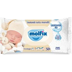 Molfix Islak Havlu Mendil İzotonik Yeni Doğan 50 Yaprak Pamuklu Tekli Plastik Kapaklı