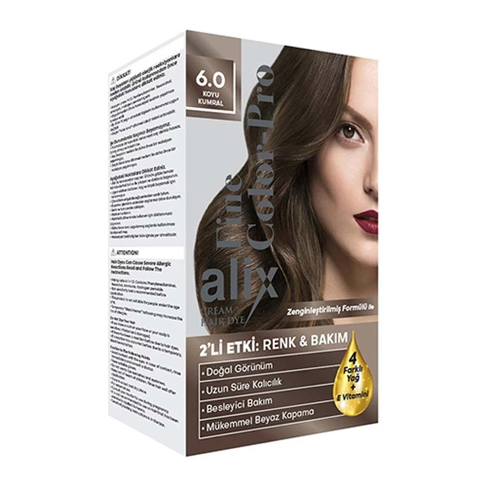 Alix 50ML Kit Saç Boyası 6.0 Koyu Kumral