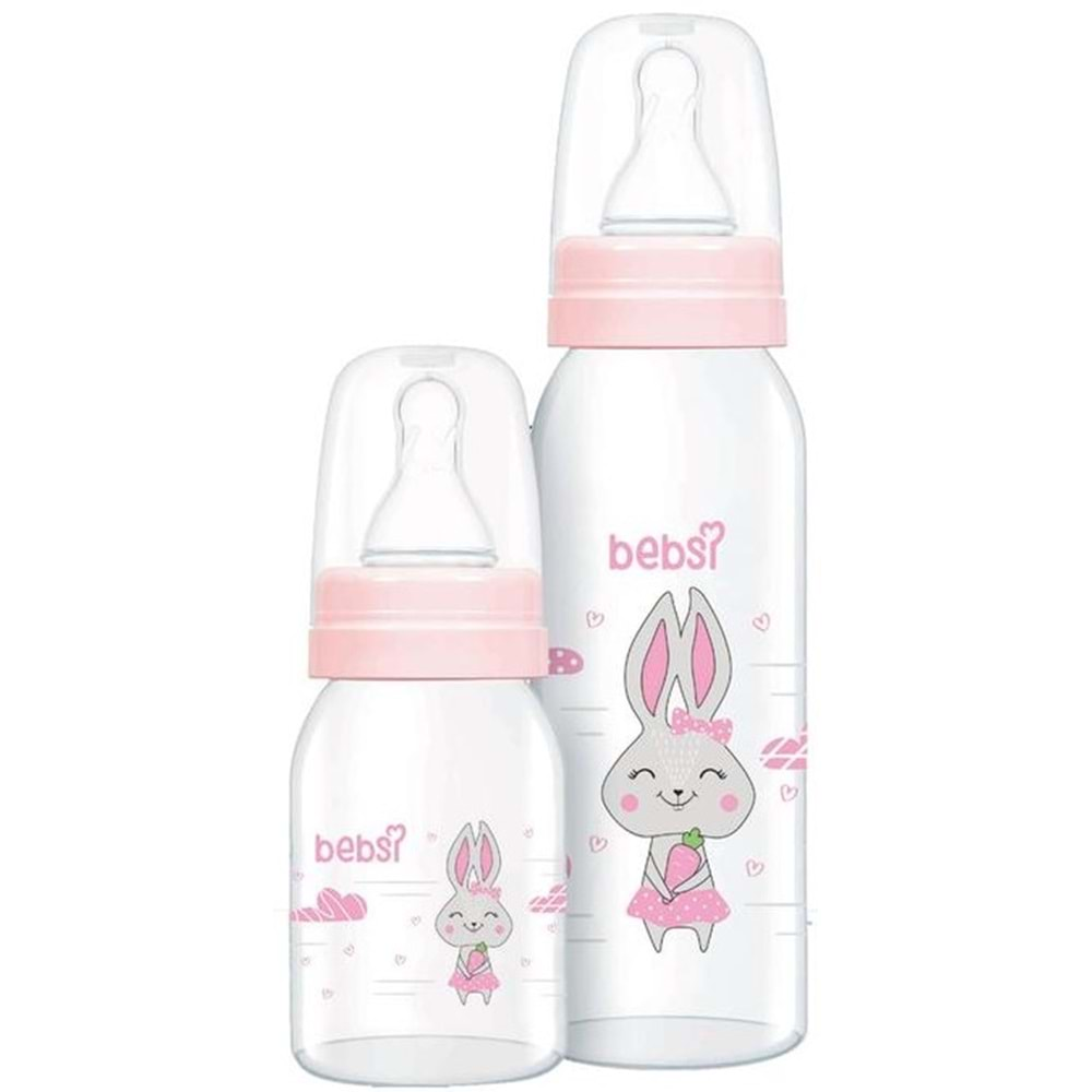 Bebsi Cam Biberon Seti Pembe (250ml+125ml)