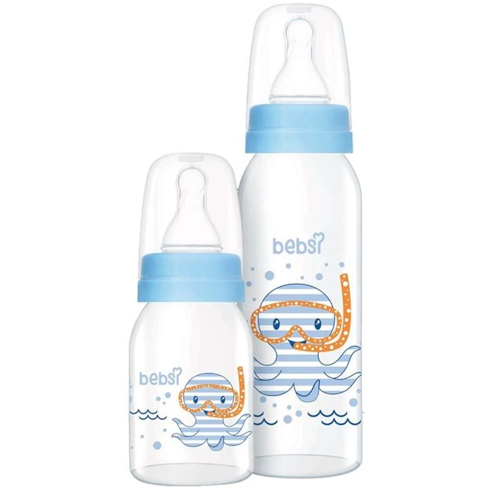 Bebsi Cam Biberon Seti Mavi (250ml+125ml)