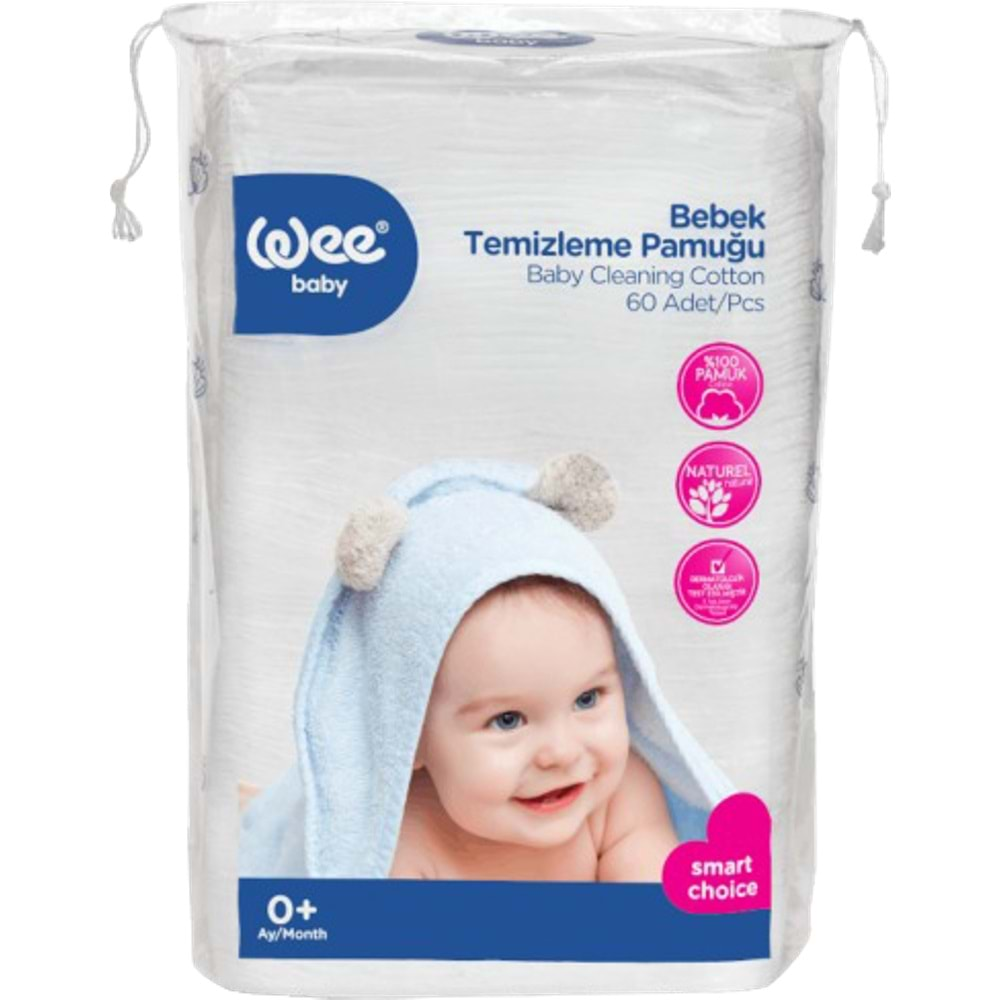 Wee Baby Bebek Temizleme Pamuğu 60 Adet Tekli Pk