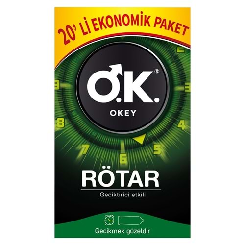 Okey Prezervatif 20 Adet Rötar (Geciktirici Etkili) Ekonomik Pk